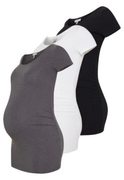 3Er Pack - Camiseta Básica - White/Black/Dark Grey