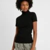 1/2 Sleeve Roll Neck - Camiseta Básica - Black
