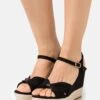 Sandalias Con Plataforma - Black