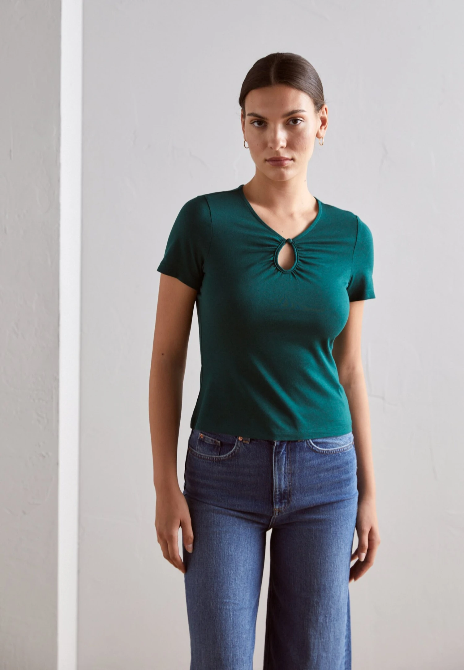 Anna Field Camiseta Básica - Dark Green 1 Anna Field Camiseta Básica - Dark Green