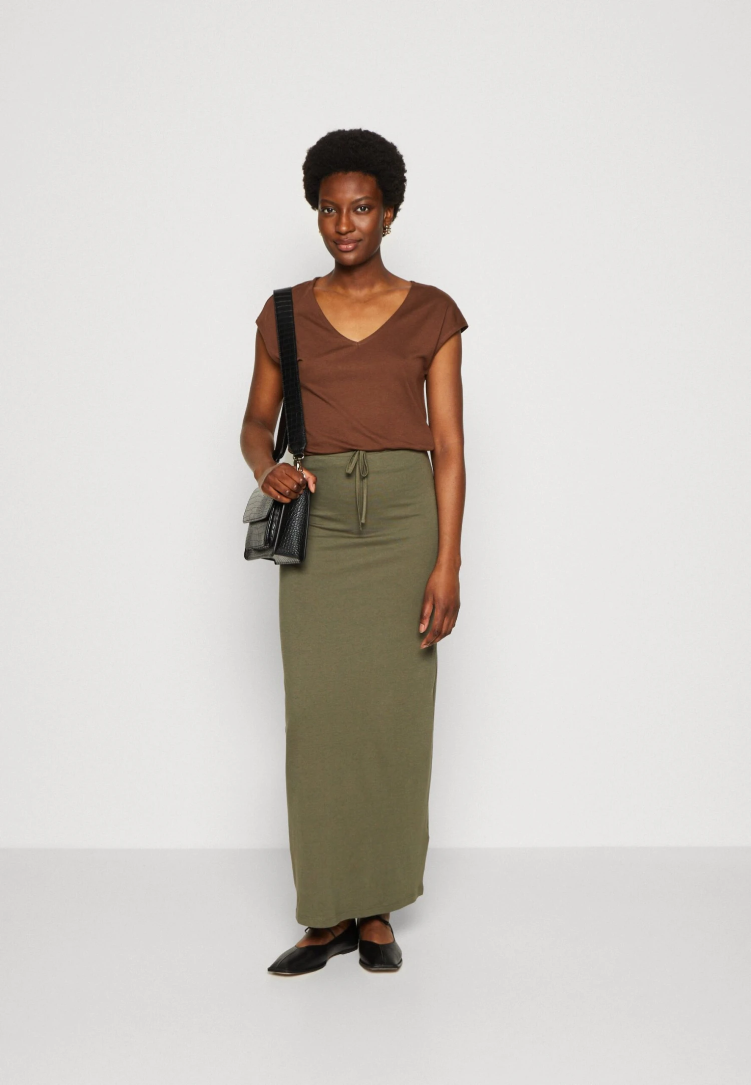 Anna Field Falda Larga - Khaki 2 Anna Field Falda Larga - Khaki - Imagen 2