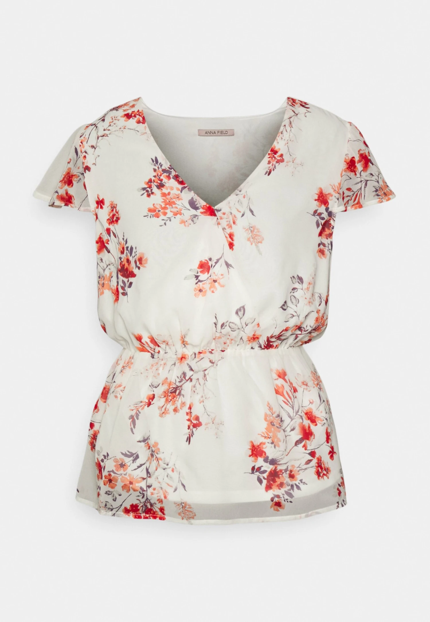 Anna Field Chiffon Wrap Belt- Blusa - White/Red 1 Anna Field Chiffon Wrap Belt- Blusa - White/Red