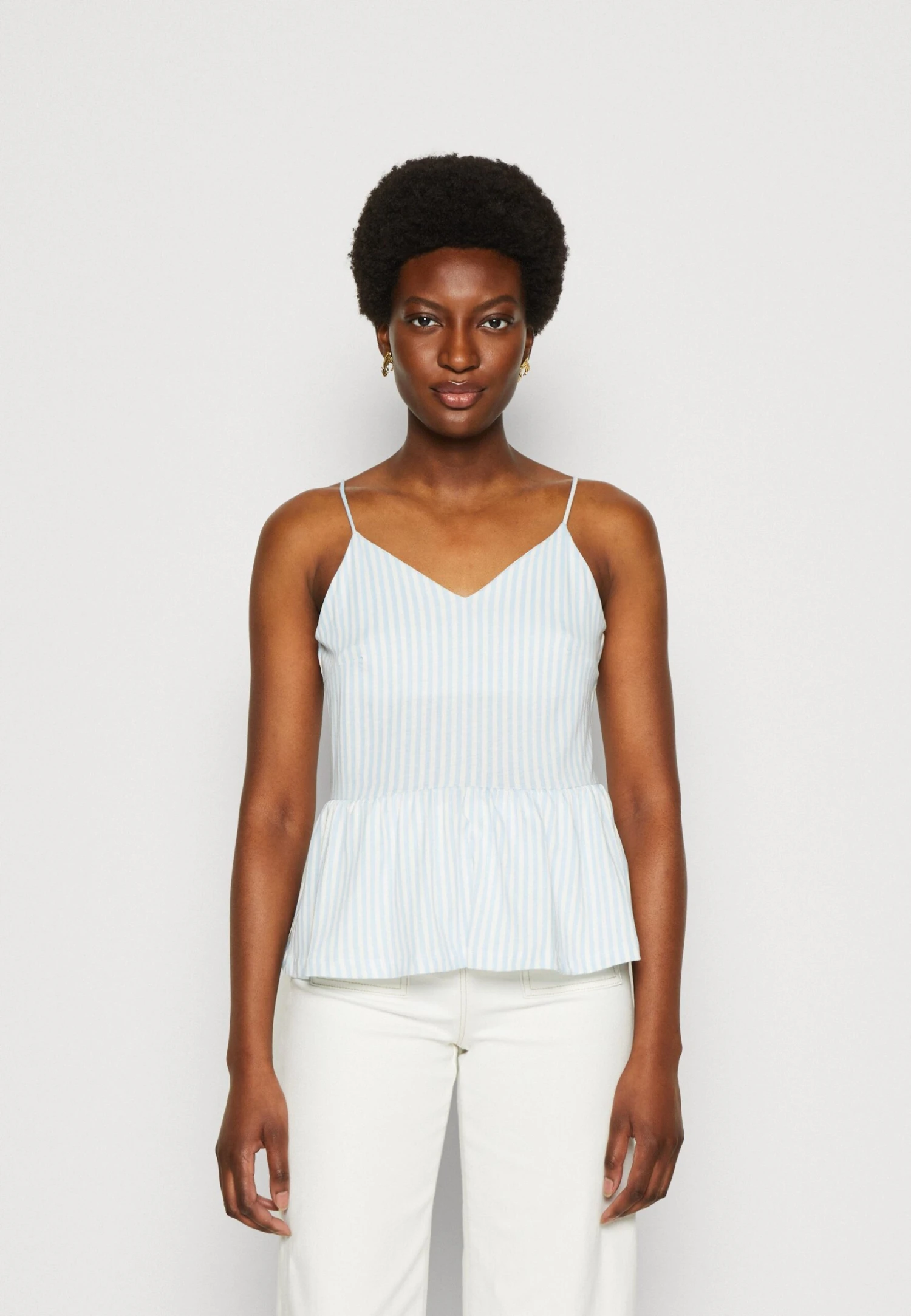 Anna Field Top - Light Blue/White 1 Anna Field Top - Light Blue/White